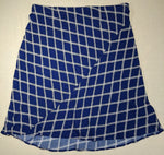 AVA & VIV Women's Plus Blue Diamond High-Low Flowy Hem MIDI Skirt NWT