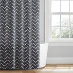 Simply Essential 54-Inch X 80-Inch Dotted Chevron Shower Curtain in Grey (Retail Price $20.99)