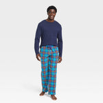 Men's Plaid Microfleece Pajama Set - Goodfellow & Co Blue XL