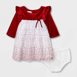 Mia & Mimi Baby Girls' Lacquer Dot Dress - Red 24M