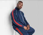 Adult Extended Size Casual Fit Track Jacket - Original Use - Blue