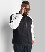 Adult Extended Size Casual - Fit Track Jacket - Original Use - Black With White & Green