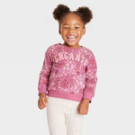 Toddler Girls' Disney Encanto Solid Pullover Sweatshirt - Berry Red