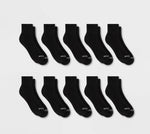 Fruit of the Loom Men's Comfort Stretch Ankle Socks 10pk - Black 6-12