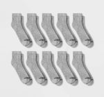 Fruit of the Loom Mens Comfort Stretch Ankle Socks 10pk - Gray 6-12