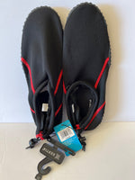 Aqua Shoes with Drawstring - Black/Red - Size XL (11) (Retail Price $24)