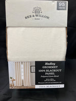 Bee & Willow Hadley 95-Inch 100% Blackout Curtain Panel in Ivory (Single) (Retail Price $50)