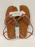 Womens Fifth & Luxe Multi Color Rhinestone Slide Sandals - Size 9 (Retail Price $36)
