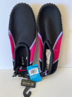 Aqua Shoes with Drawstring - Black/Pink - Size XL (11) (Retail Price $24)