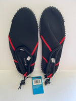 Aqua Shoes with Drawstring - Black/Red - Size M (9) (Retail Price $24)