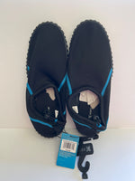Aqua Shoes with Drawstring - Black/Blue - Size L (10) (Retail Price $24)