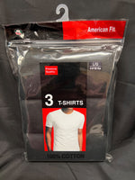American Fit Premium Quality T-Shirts - Pack of 3 - Color: Black, Size L (Retail Price $18)