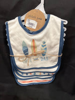 Chick Pea Bib - set of 5 bibs (blue/white) (Retail Price $18.99)