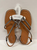 Womens Fifth & Luxe Rhinestone Slide Sandals -Black - Size 7 (Retail Price $36)