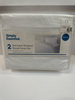 Simply Essential Garment Washed 2-Piece Twin/Twin XL Duvet Cover Set in White (Retail Price $40)