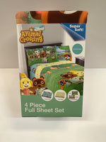 Animal Crossing Kids Full Sheet Set Gaming Bedding Yellow and Blue Nintendo (Retail Price $39.99)