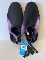 Aqua Shoes with Drawstring - Black/Purple - Size XL (11) (Retail Price $24)
