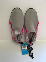 Womens Aqua Shoes with Drawstring - Grey/Pink - Size M (7/8) (Retail Price $24)