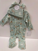 Kyle & Deena - Infant Onesies - Size 3-6m - Mint Green with Animal Print (Retail Price $21.99)