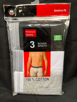 American Fit Premium Quality Boxer Briefs - Pack of 3 - Size XL - Color: Light Grey, White, Black (Retail Price $19.99)