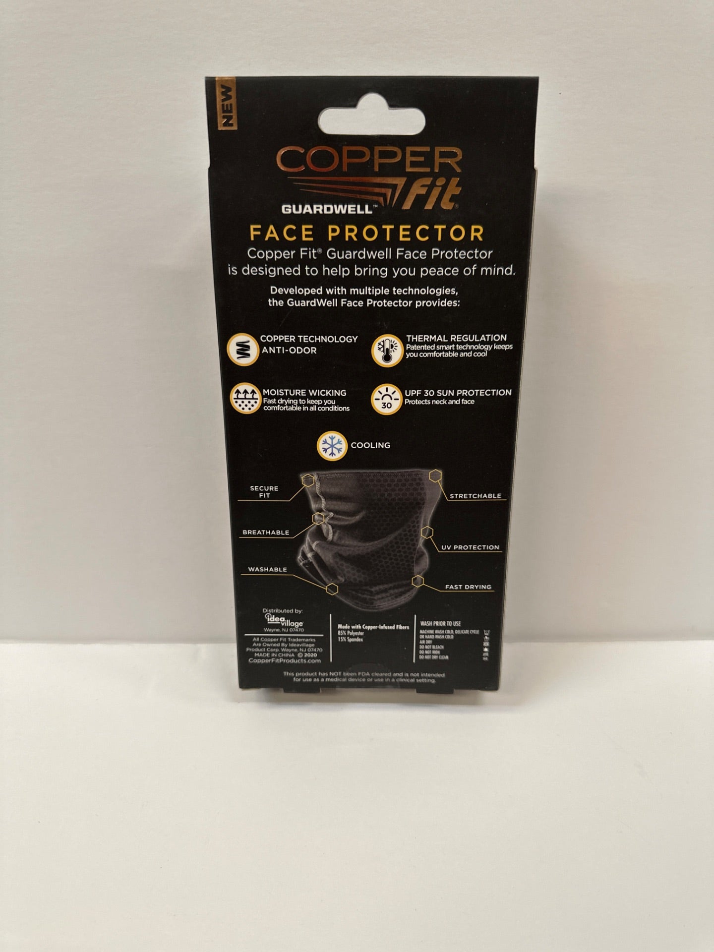 Copper Fit Unisex Adult Guardwell Face Cover and Neck Gaiter, Gray (Retail Price $9.99)