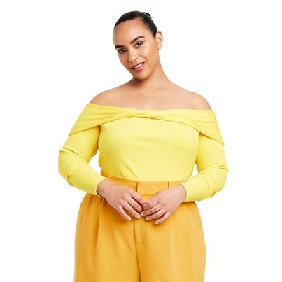 Women's Plus Size Off the Shoulder Bodysuit - Sergio Hudson x Target Yellow 3X 4X