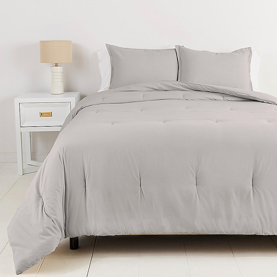 Simply Essential Garment Washed 2-Piece Twin/Twin XL Duvet Cover Set in Microchip Grey (Retail Price $40)