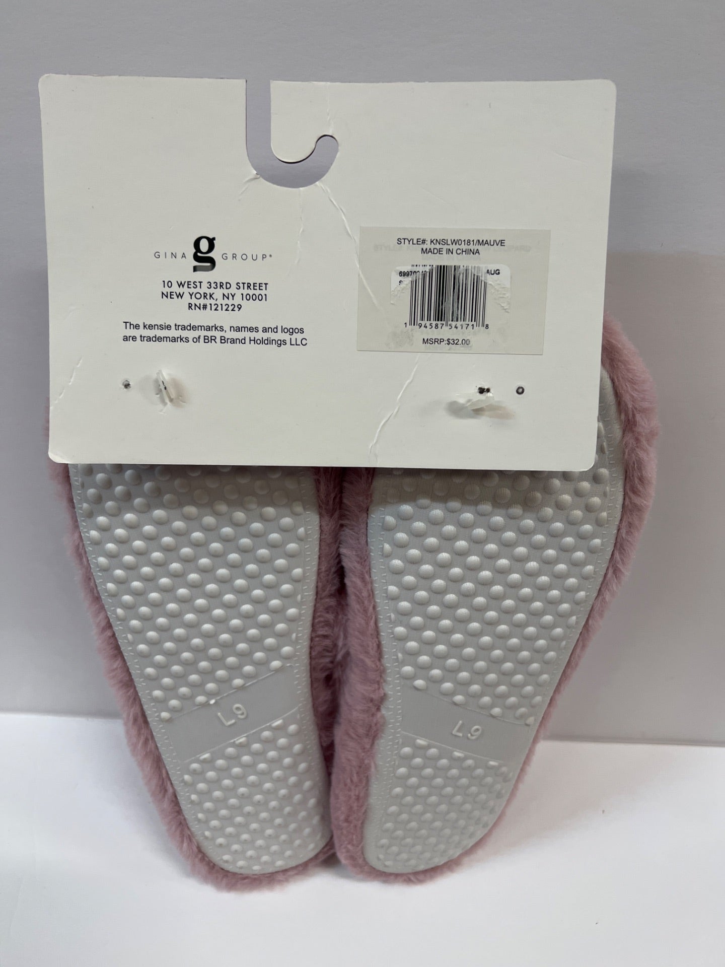 Kensie Womens Cute Cross Strap Faux Fur Slippers with Elastic Back Strap - Pink - Size 9 (Retail Price $32)