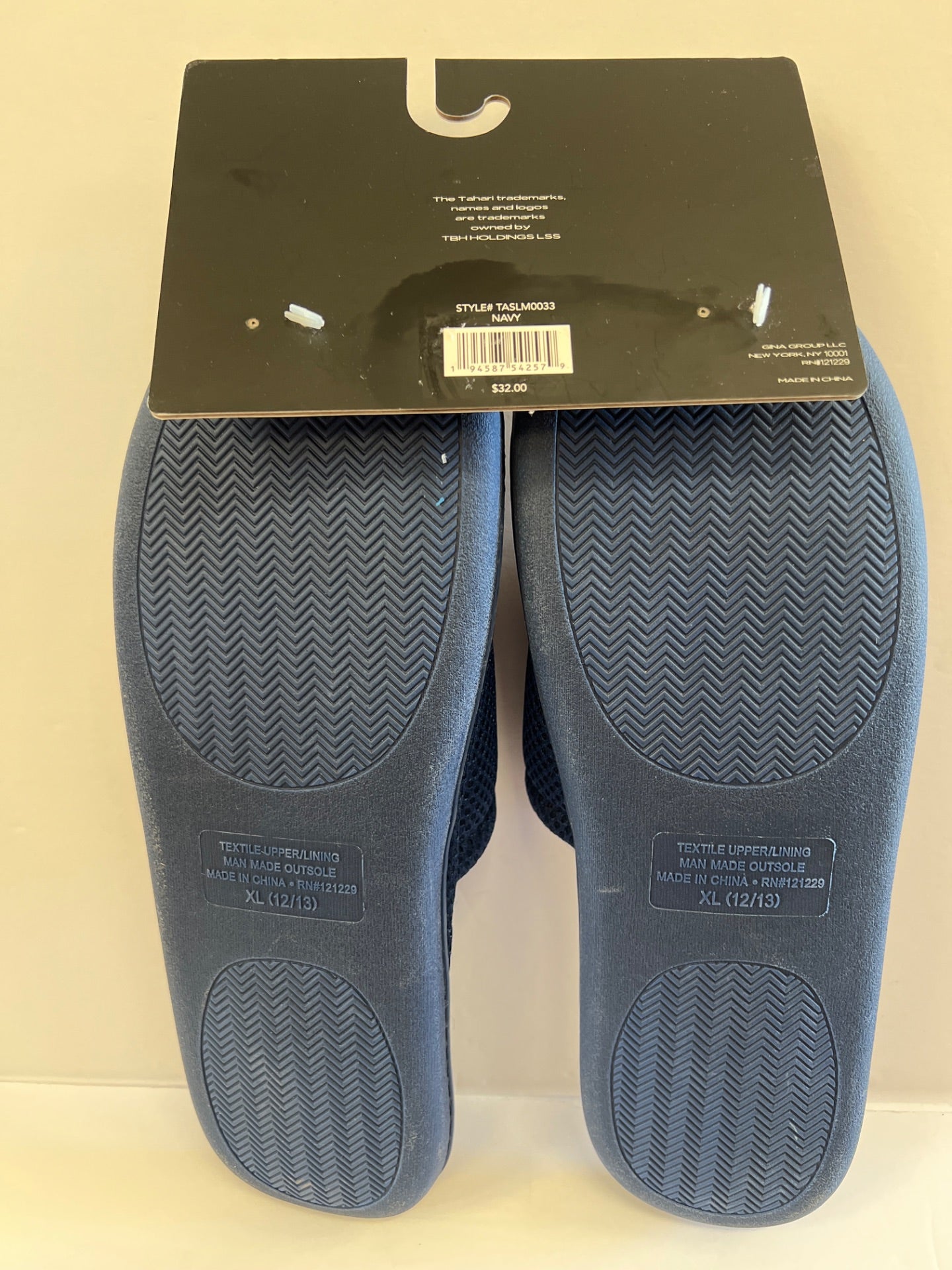 Tahari Memory Foam Slippers - Color: Navy,  Size XL (12/13) (Retail Price $32)