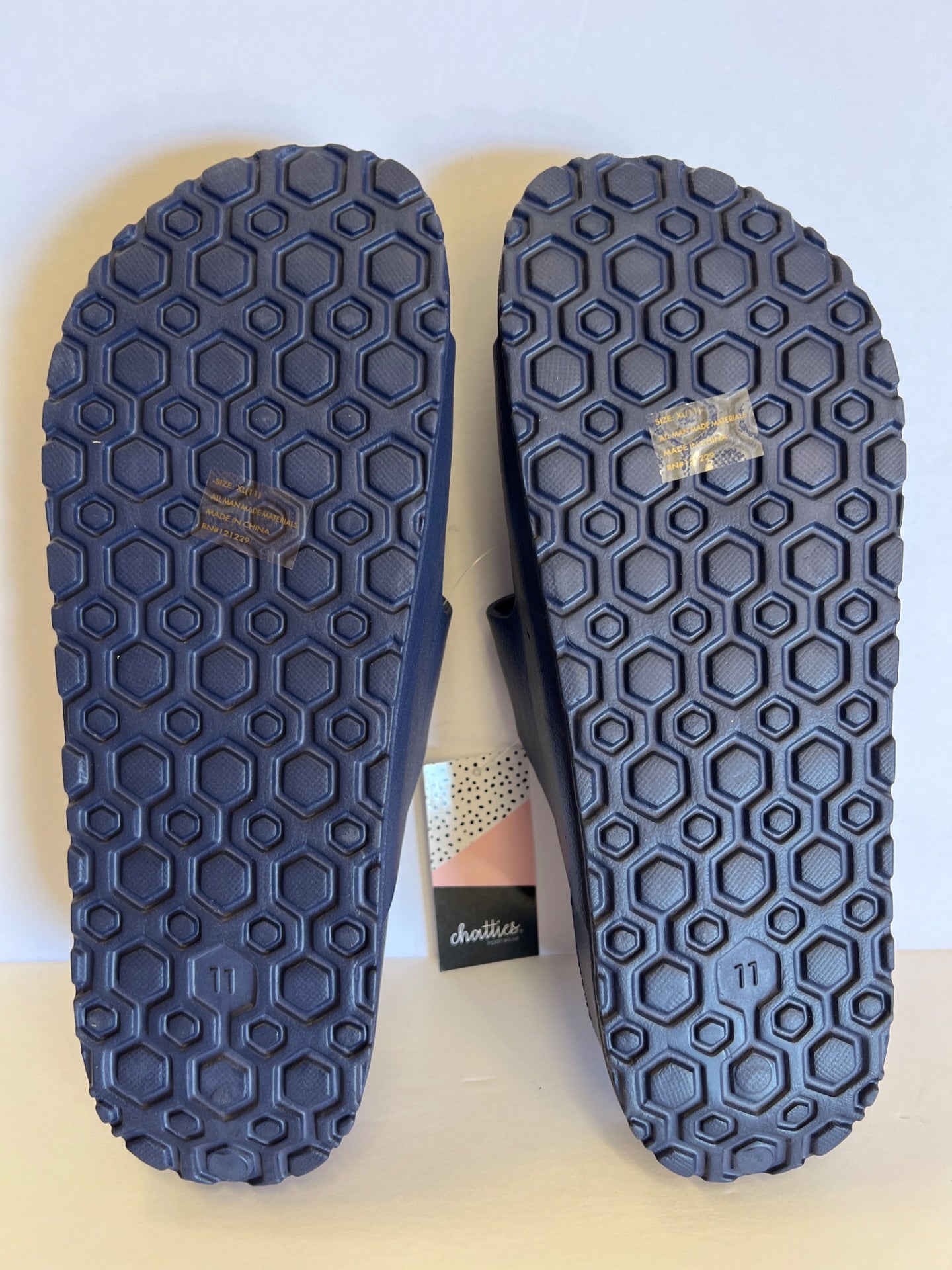 Chatties Solid Double Buckle Slide Sandals - Navy - Size 11 (Retail Price $24)