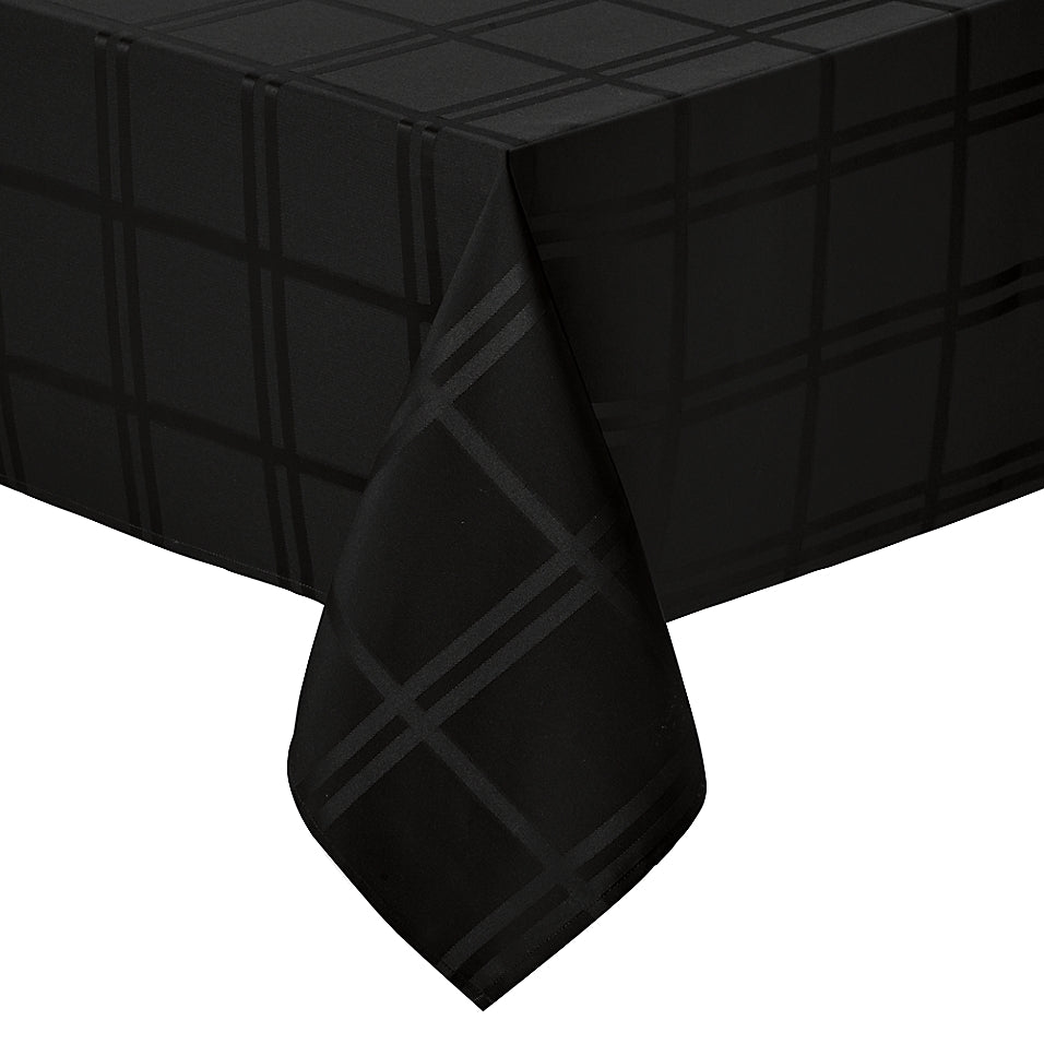 Simply Essential Solid Windowpane 52-Inch Square Tablecloth in Black (Retail Price $16)