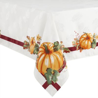 Pumpkin Border 60-Inch X 102-Inch Oblong Tablecloth (Retail Price $34.99)