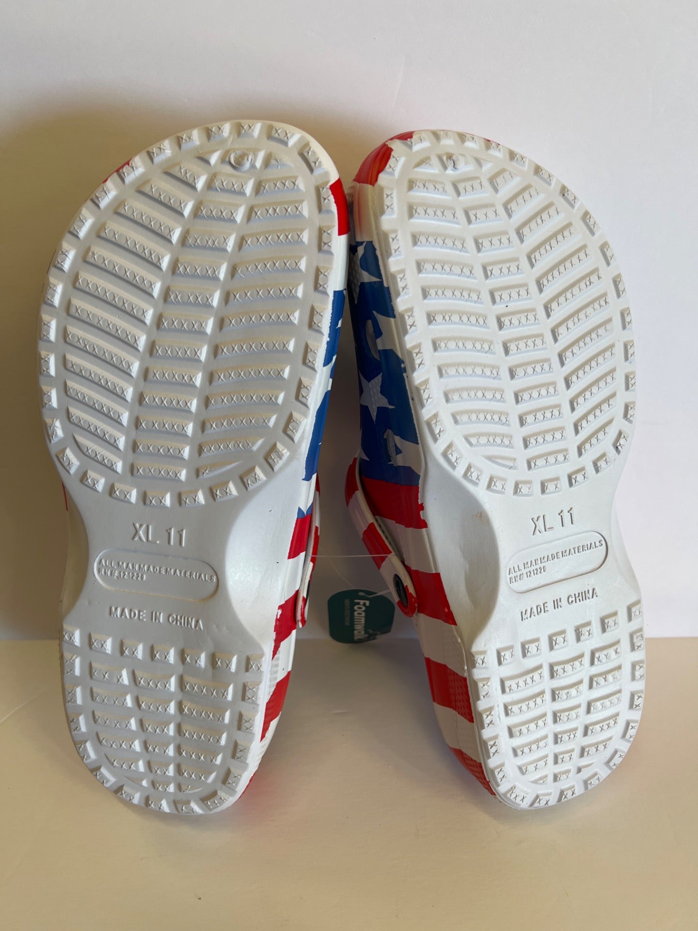 Foamwalk clogs - Red/White/Blue Pattern - Size 11 (Retail Price $20)