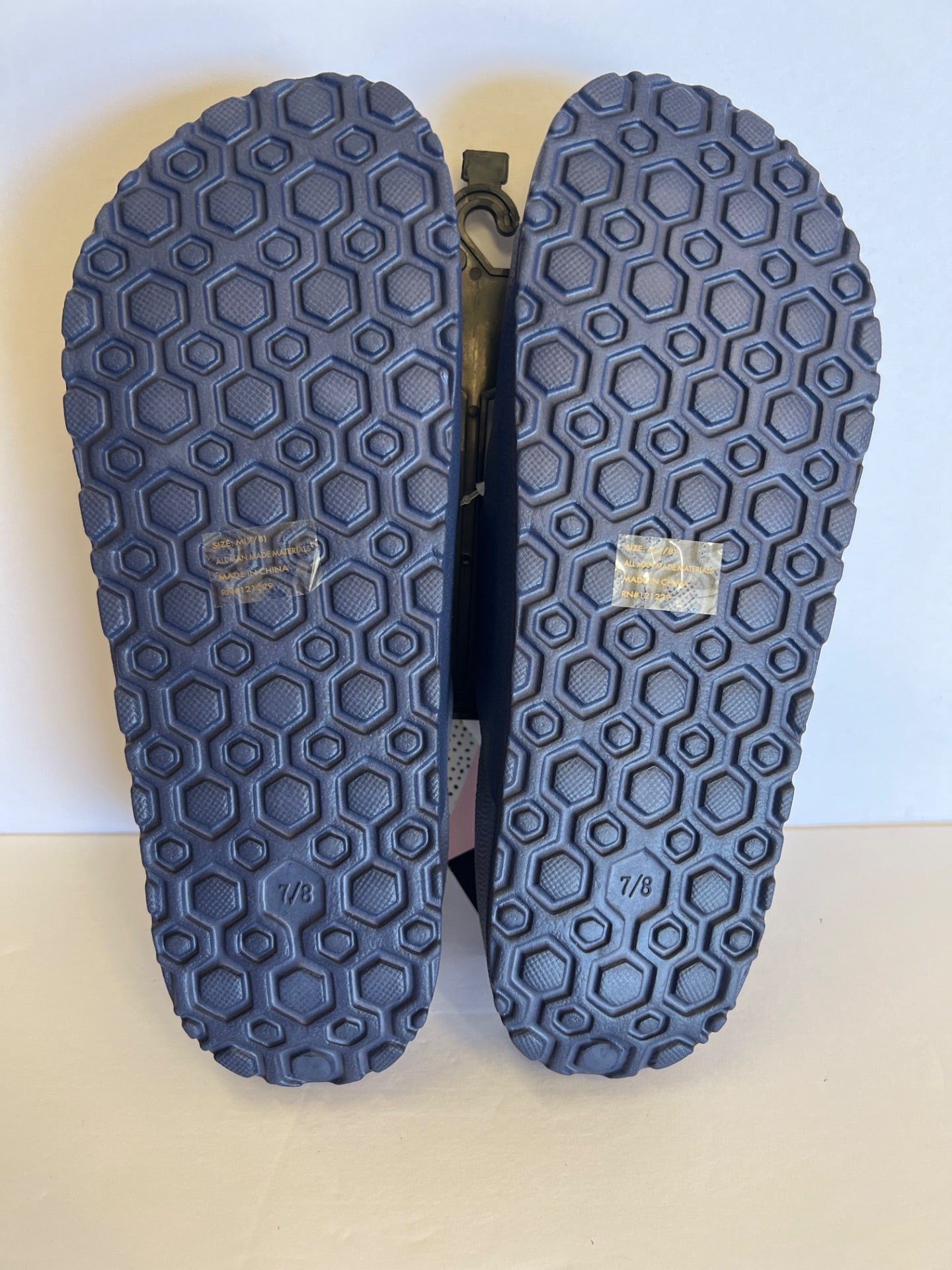 Chatties Solid Double Buckle Slide Sandals - Navy - Size 7/8 (Retail Price $24)