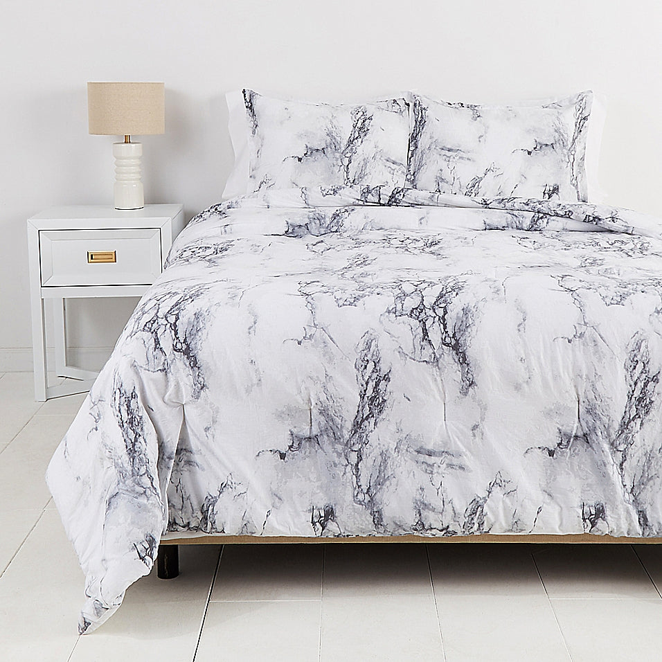 Simply Essential Garment Washed 2-Piece Twin/Twin XL Duvet Cover Set in Marble (Retail Price $40)