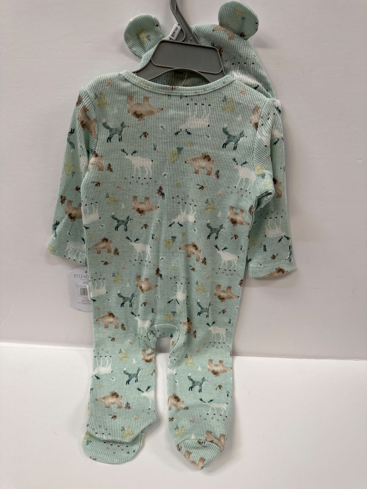 Kyle & Deena - Infant Onesies - Size 3-6m - Mint Green with Animal Print (Retail Price $21.99)