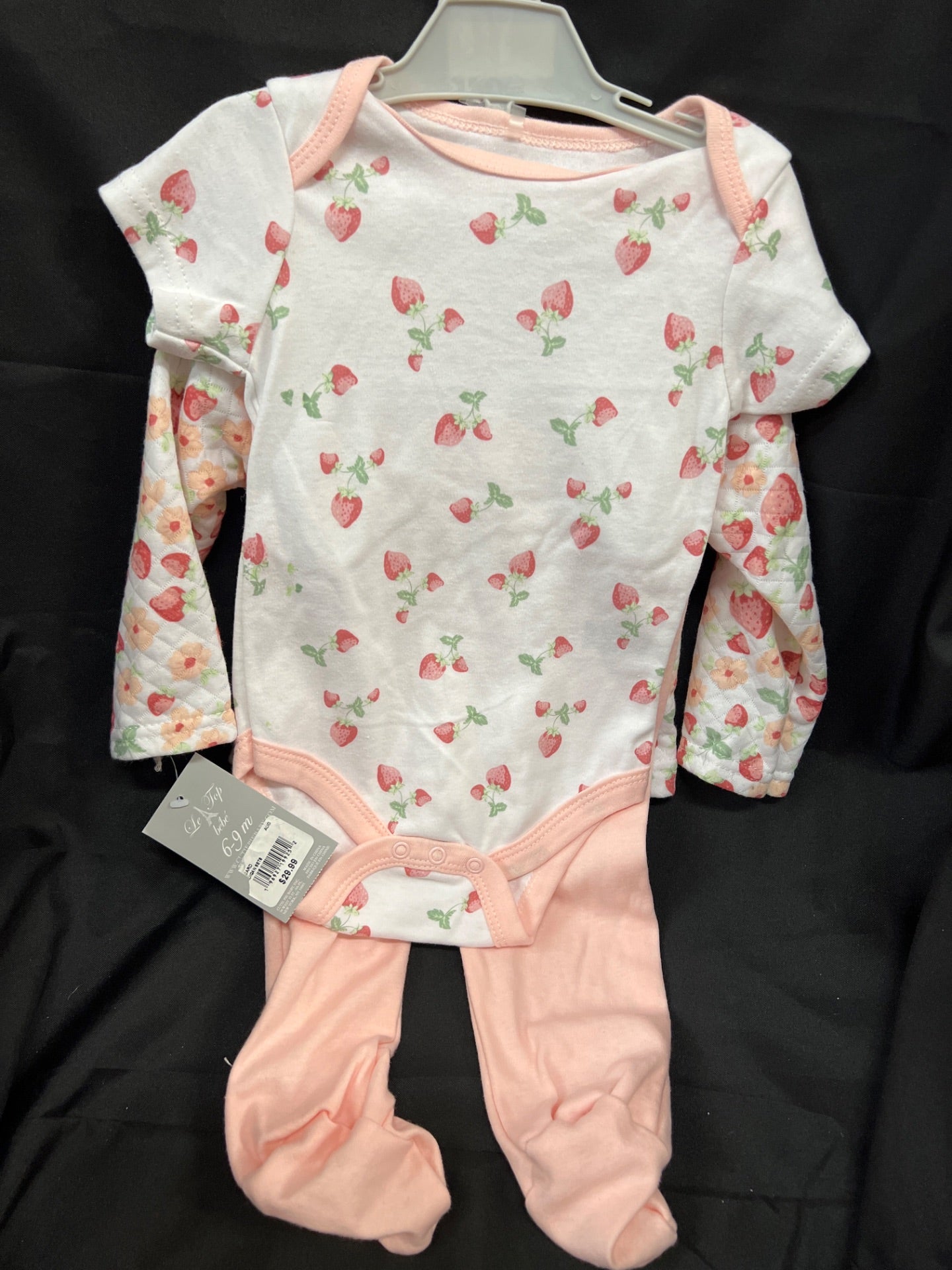 Le Top Bebe 3 piece infant set Strawberry - Size 6-9M (Retail Price $29.99)