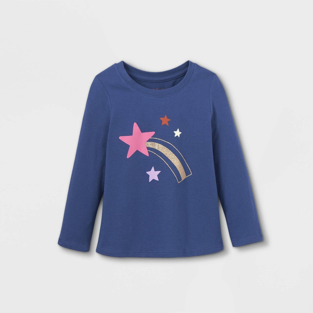 Girls' Longsleeves Stars Shirt - Cat & Jack - 5T