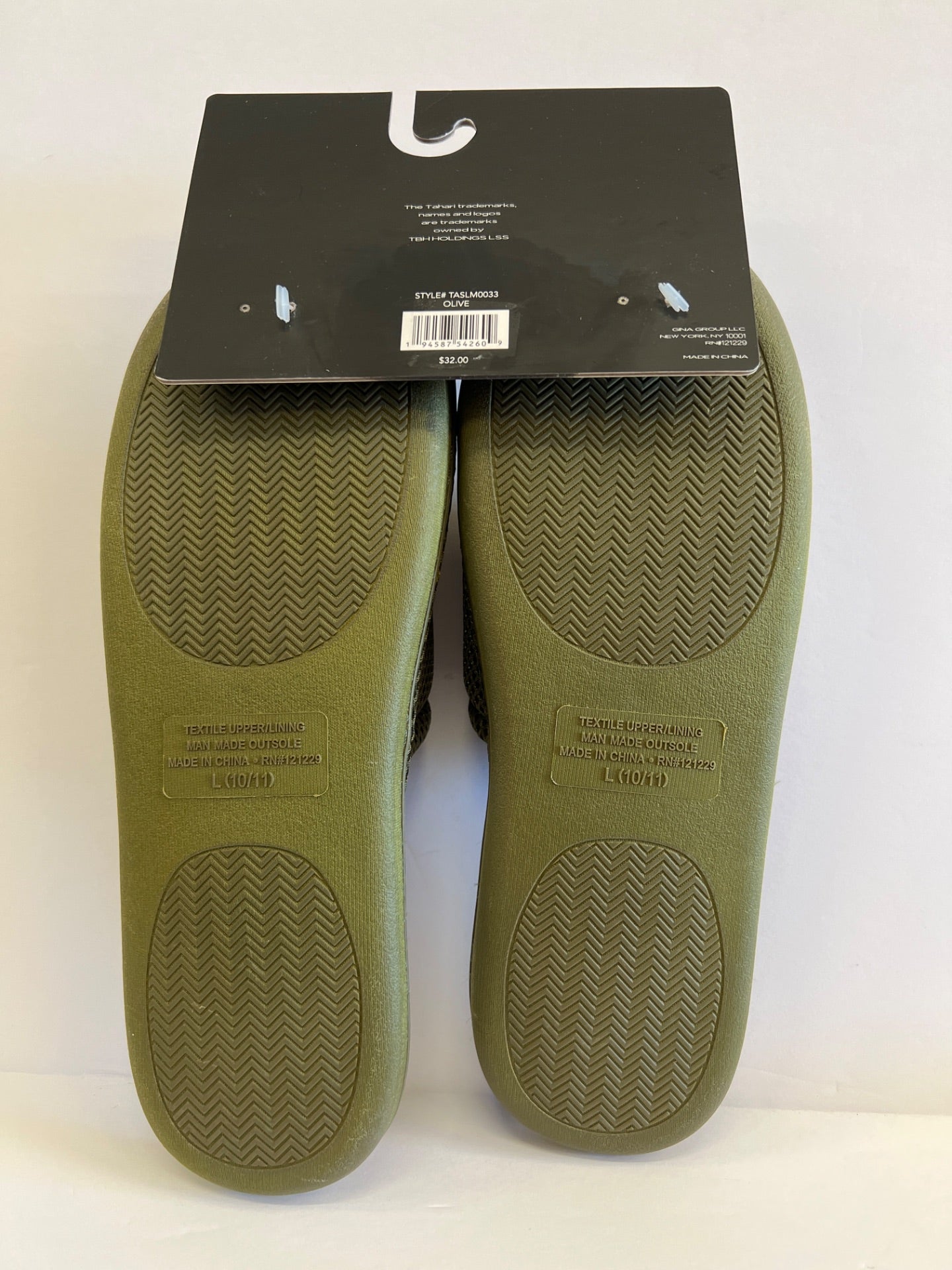 Tahari Memory Foam Slippers - Color: Green,  Size L (10/11) (Retail Price $32)