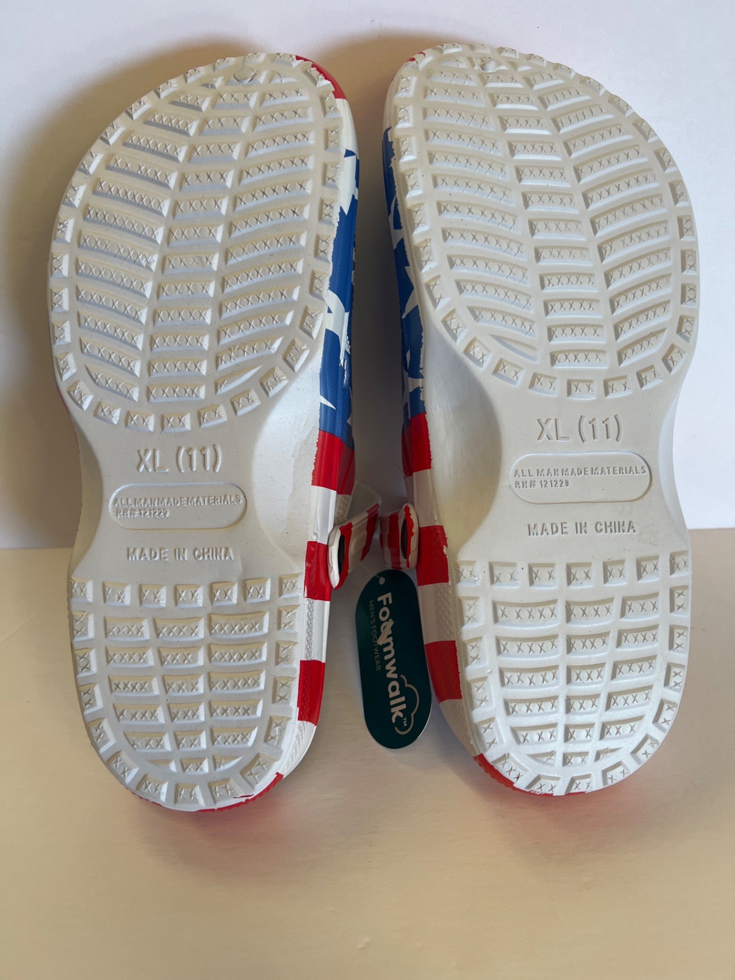 Foamwalk clogs - Red/White/Blue Pattern - Size 10 (Retail Price $20)