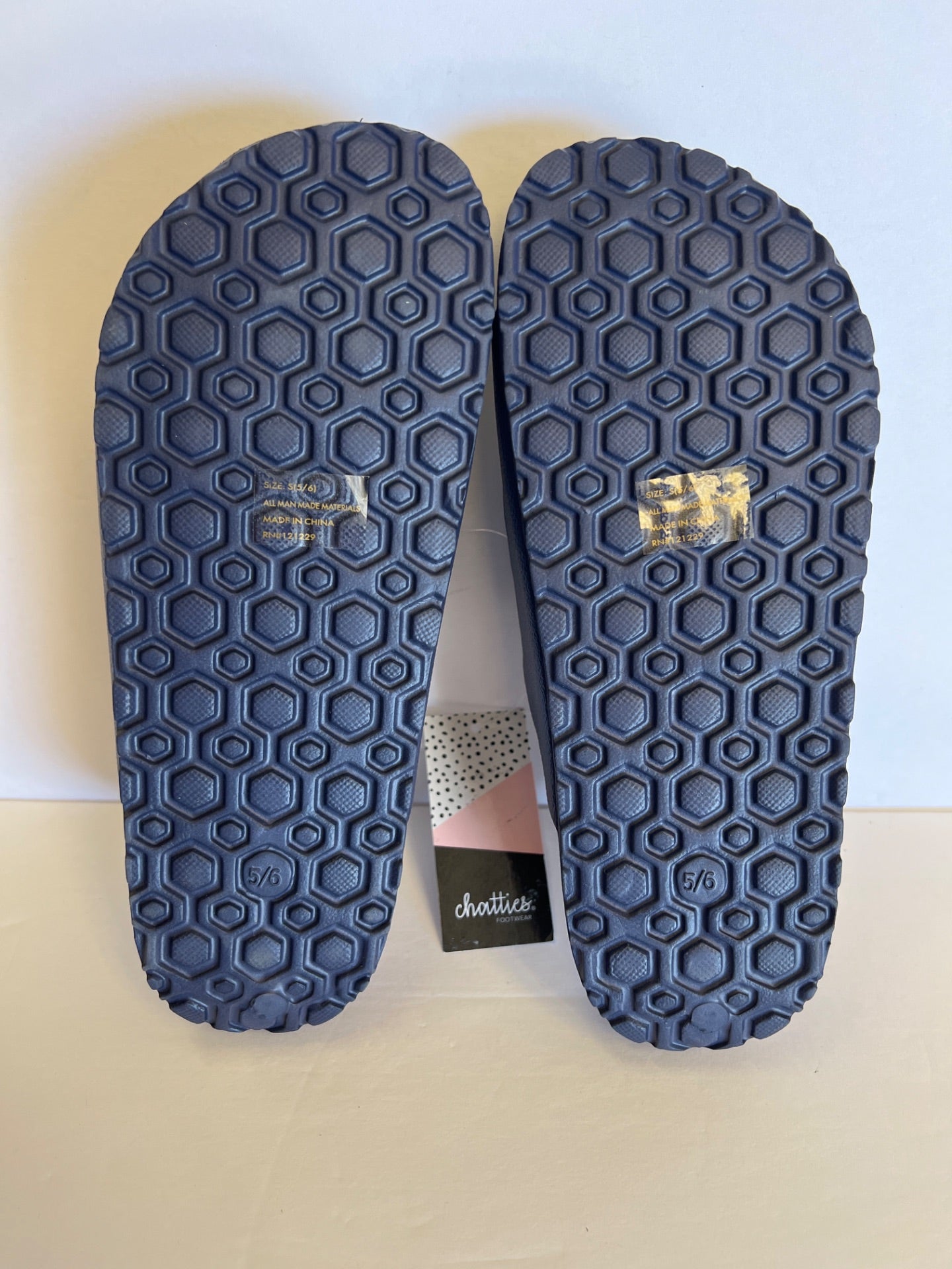 Chatties Solid Double Buckle Slide Sandals - Navy - Size 5/6 (Retail Price $24)