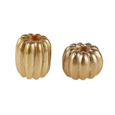 2-Piece Pumpkin Metal Taper Candle Holder Set in Gold