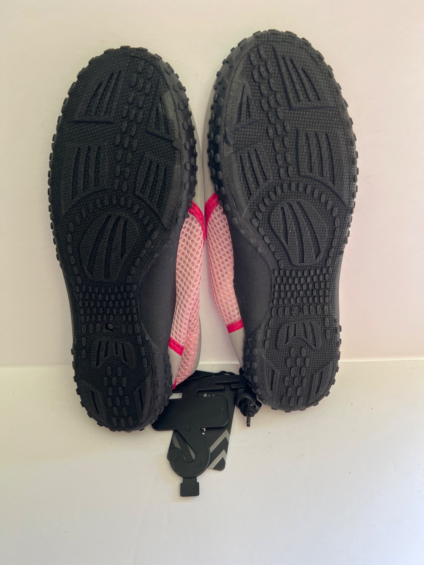 Womens Aqua Shoes with Drawstring - Grey/Pink - Size M (7/8) (Retail Price $24)