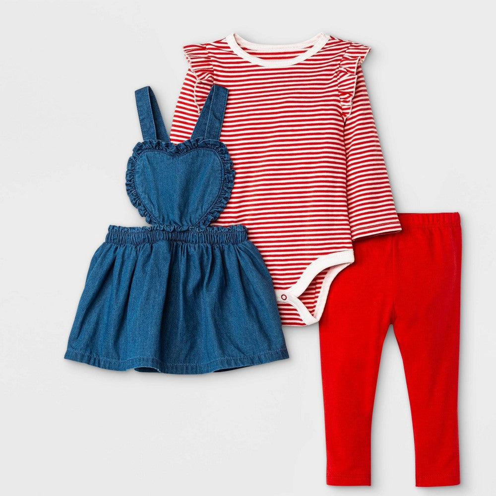 Baby Girls' Valentine Skirtall Top & Bottom Set - Cat & Jack - 3-6M