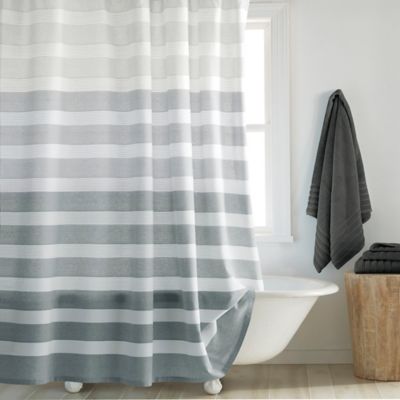 DKNY Highline Stripe 72-Inch X 72-Inch Shower Curtain in Grey (Retail Price $49.99)