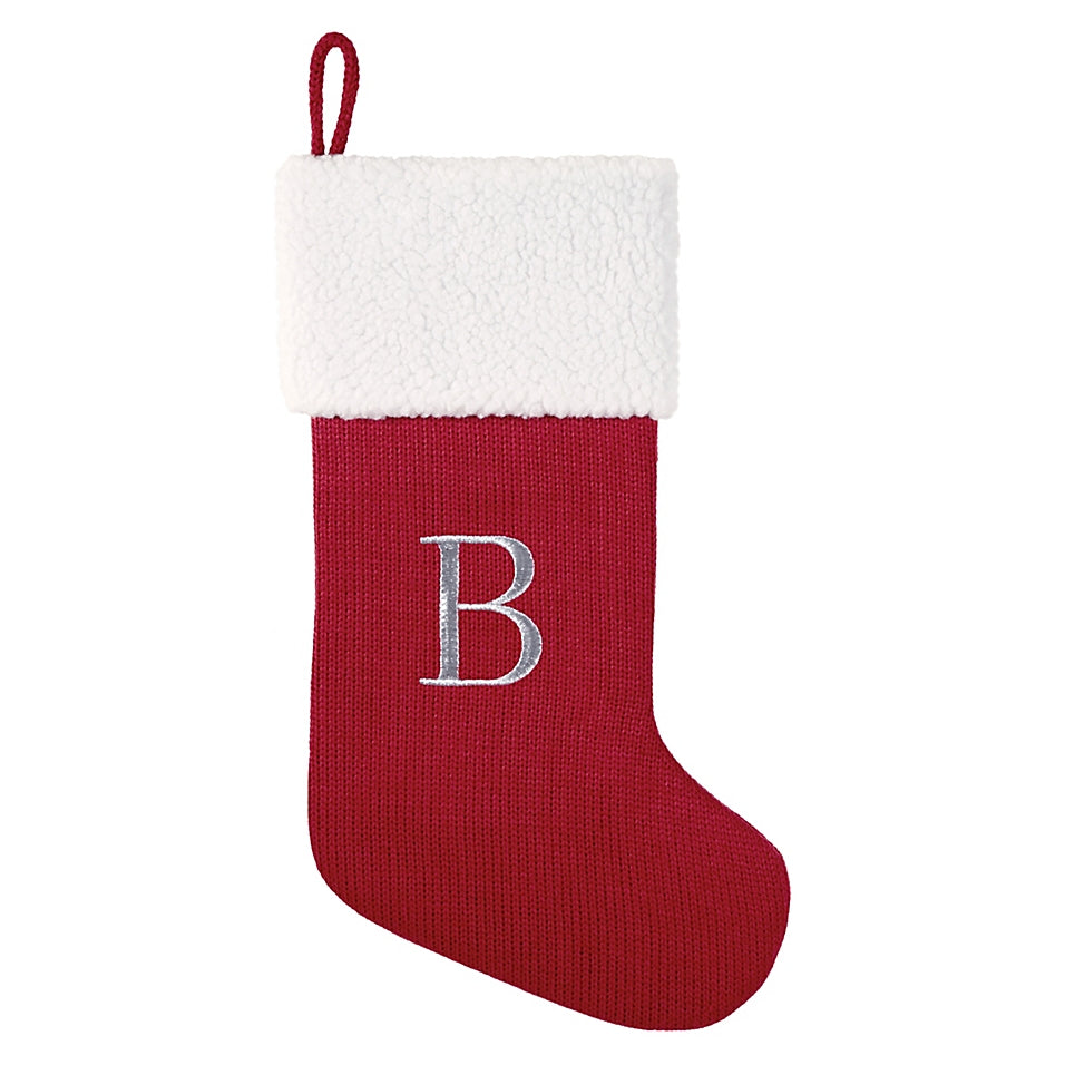 Bee & Willow Monogram Letter Christmas Stocking - Avail in B, J, K, S