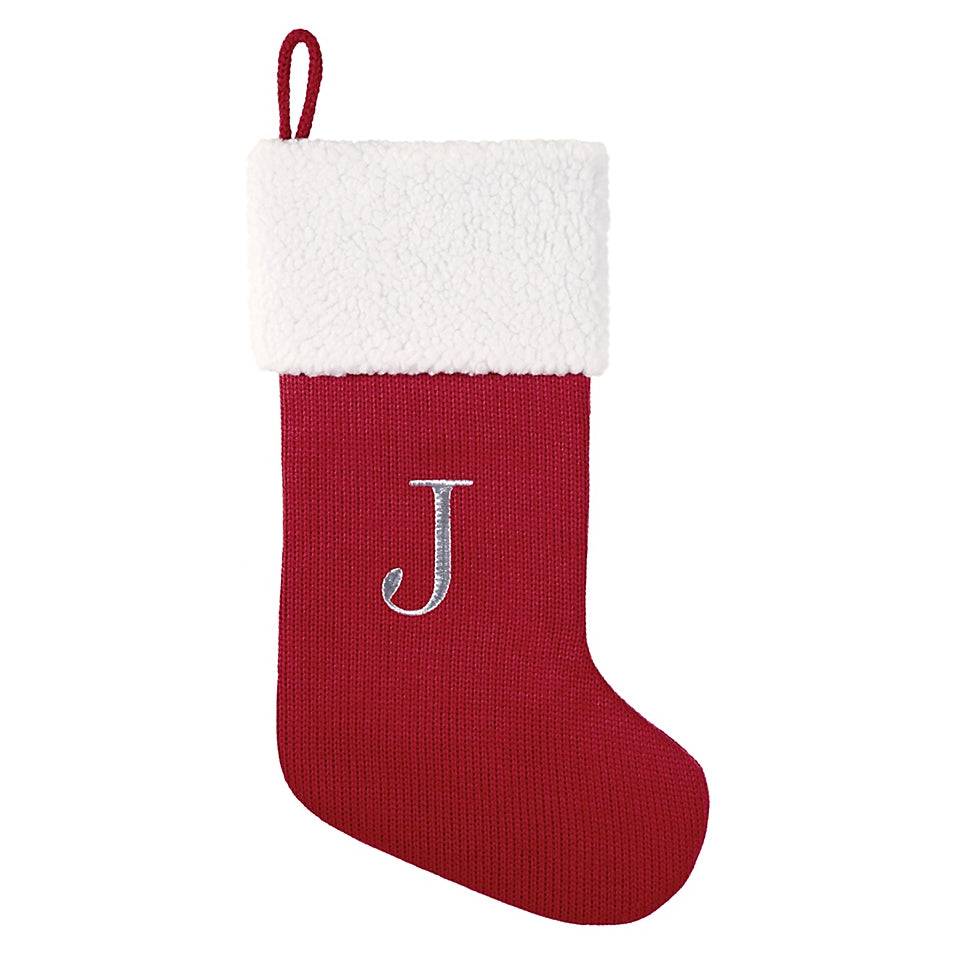 Bee & Willow Monogram Letter Christmas Stocking - Avail in B, J, K, S