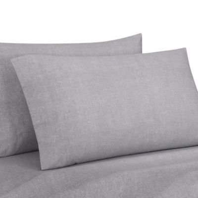 Bee & Willow Cotton Flannel Standard/Queen Pillowcases in Heather Grey (Set of 2) (Retail Price $22)