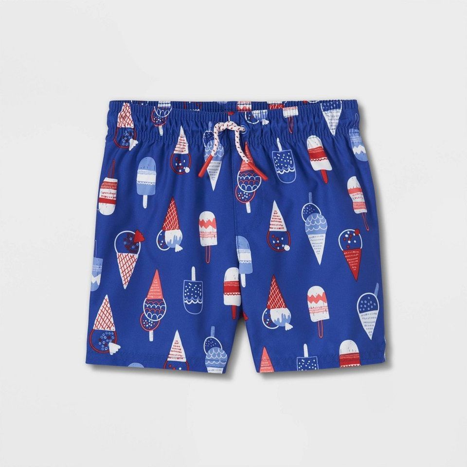 Baby Boys' Ice Cream Cone Print Swim Trunks - Cat & Jack Blue 12M