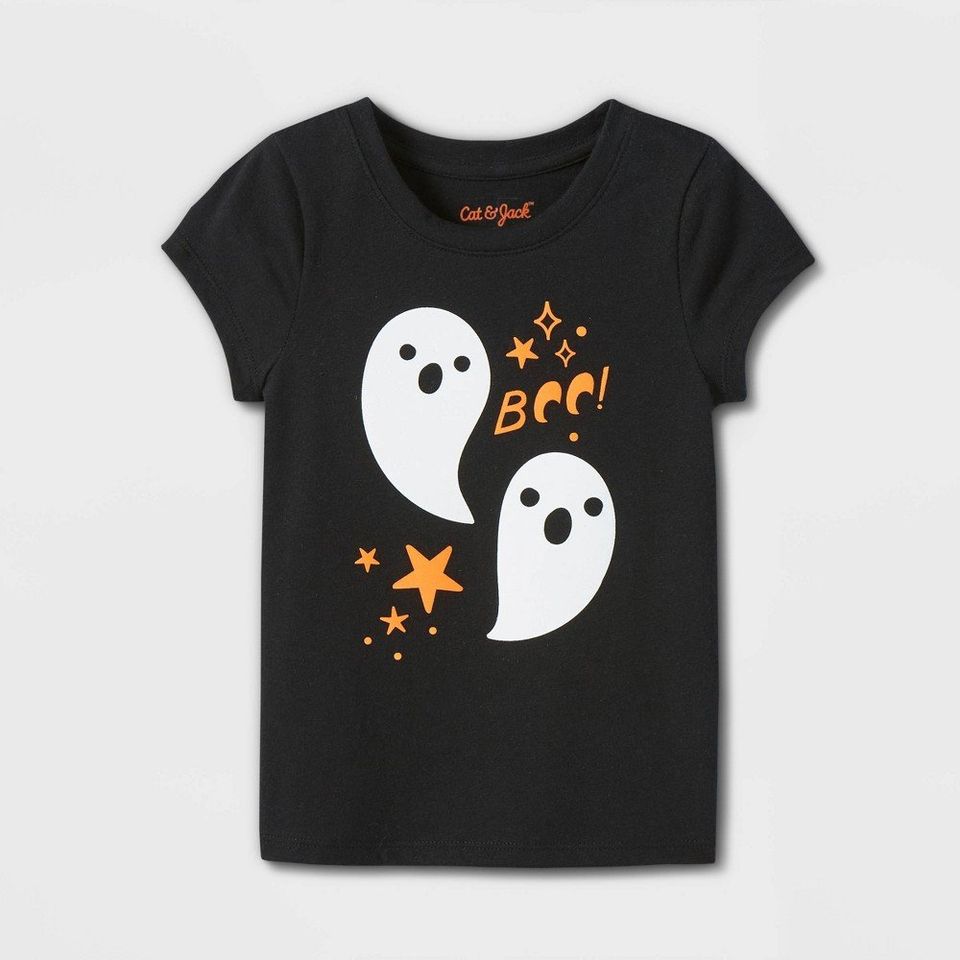 Toddler Girls' Ghost Short Sleeve Graphic T-Shirt - Cat & Jack Black 18M